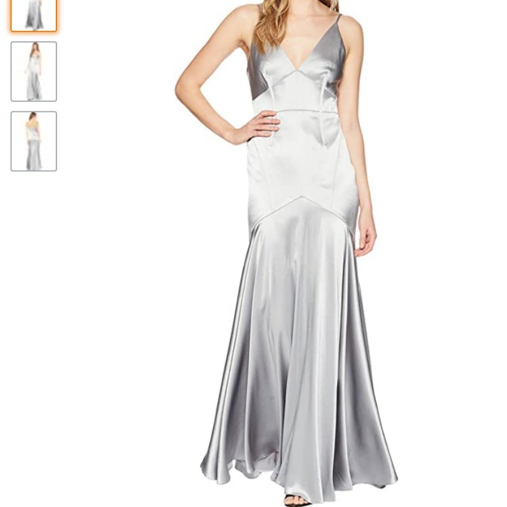 JILL STUART Satin V-Neck Sleeveless Corset Gown - Picture 11 of 14